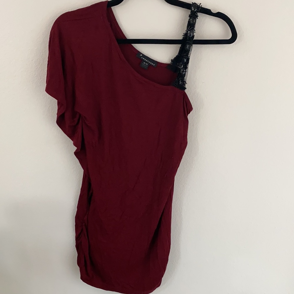 Burgundy shirt
